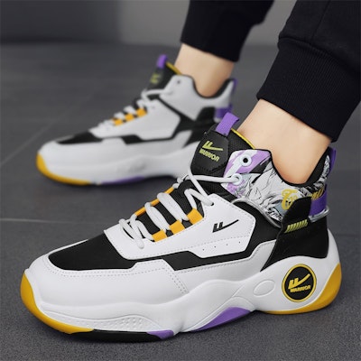 ウォリアー ハイカット バスケットボール (白/黒/紫) WXY-F429C04 1