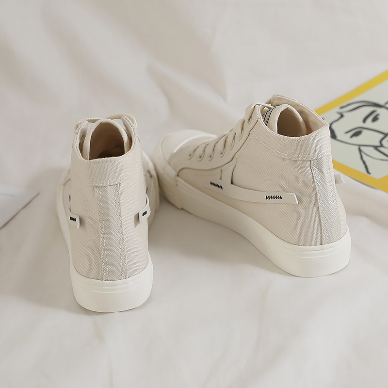 Shop Warrior High-Top Canvas 'Patchwork Beige' Lelaki/Kasut Kanvas Tinggi 'Beige Patchwork' WXY-P011TC02