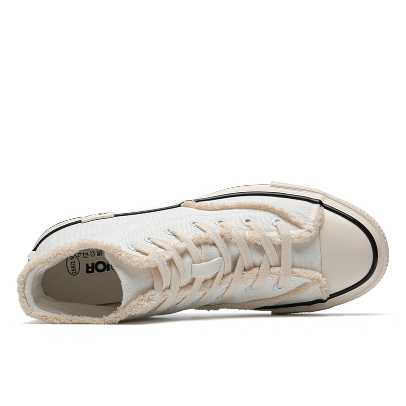 Shop 워리어 하이탑 캔버스 '컴포트 벨벳' (화이트) WXY-E209G01