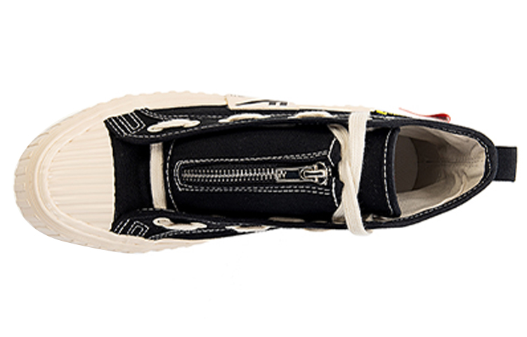 Lookbook Warrior Sepatu Kanvas Tinggi dengan Ritsleting 'Hitam' FXY-020TC04