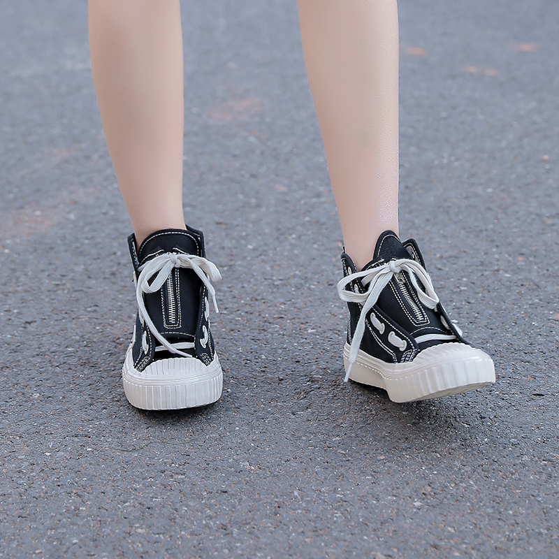 Purchase Warrior Sepatu Kanvas Tinggi dengan Ritsleting 'Hitam' FXY-020TC04
