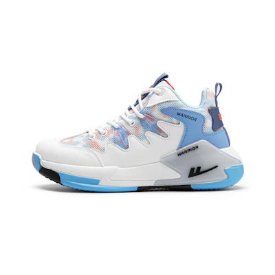 Warrior High-Top Retro Basketball Shoes 'White Blue Graffiti'