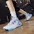 Kasut Retro High-Top Warrior 'Putih Biru Graffiti' WBN(JS)-058101