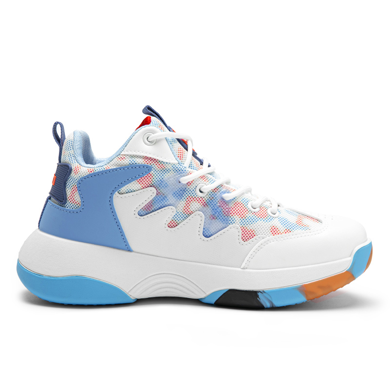 Order Warrior High-Top Retro Basketballschuhe ''Weiß Blau Graffiti'' WBN(JS)-058101