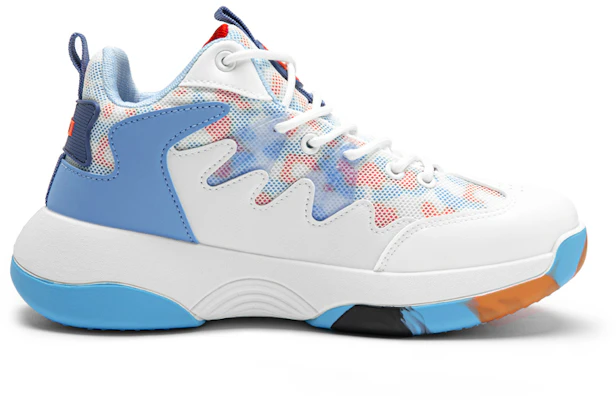 Warrior High-Top Retro Basketballschuhe ''Weiß Blau Graffiti'' WBN(JS)-058101 Order Warrior High-Top Retro Basketballschuhe ''Weiß Blau Graffiti'' WBN(JS)-058101