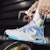 Kasut Retro High-Top Warrior 'Putih Biru Graffiti' WBN(JS)-058101