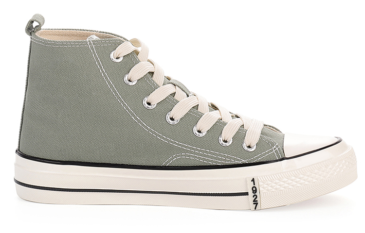 Order Warrior Kasut Tinggi Retro Kanvas 'Kelabu Hijau' WXY-P046TC02