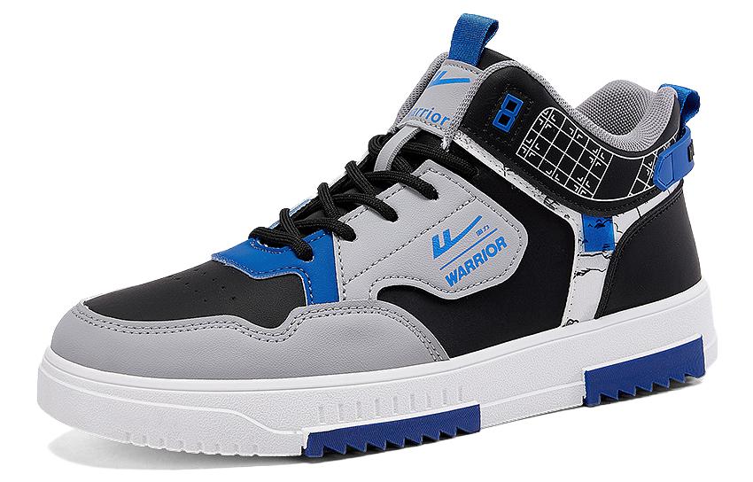 Order 回力戰士 合成皮革 時尚潮流 舒適柔軟 防滑耐磨透氣 高筒 板鞋 男式 黑藍色