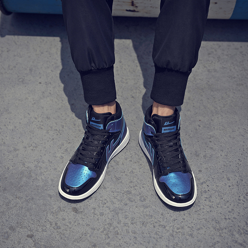 Warrior High-Top Sneaker 'Black Blue Chameleon' 圖 7