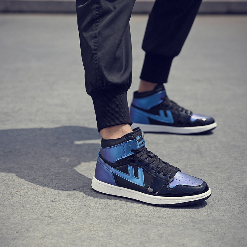 Warrior High-Top Sneaker 'Black Blue Chameleon' 圖 9