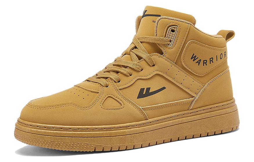 Order Warrior回力 合成皮 風潮拼色 厚底增高 防滑耐磨 高筒 板鞋 男款 駝色