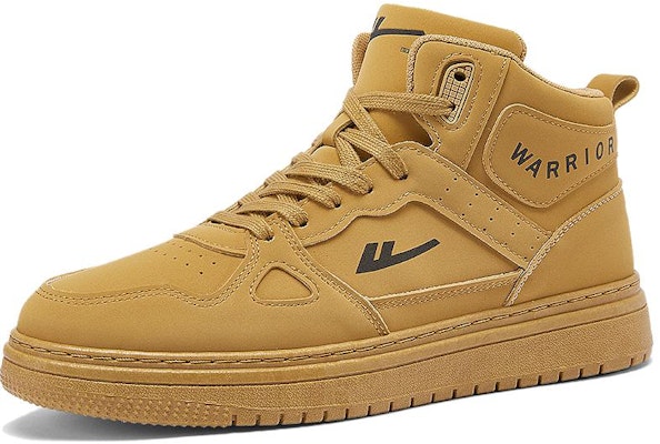 Warrior回力 合成皮 風潮拼色 厚底增高 防滑耐磨 高筒 板鞋 男款 駝色 Order Warrior回力 合成皮 風潮拼色 厚底增高 防滑耐磨 高筒 板鞋 男款 駝色