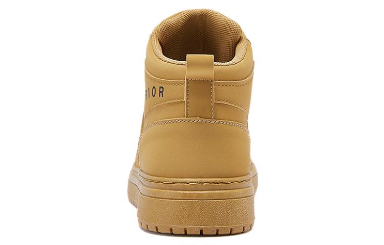 Shop Warrior回力 合成皮 風潮拼色 厚底增高 防滑耐磨 高筒 板鞋 男款 駝色