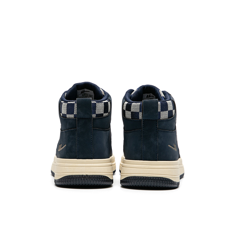 Warrior High-Top Sneaker 'Deep Blue and Beige Checkered' 圖 5
