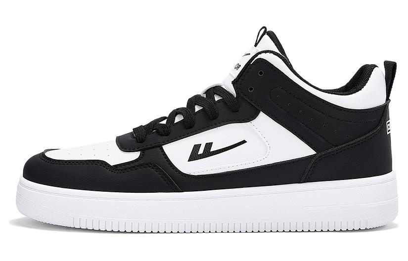 Buy 勇士回力 秋季新品 潮流百搭 舒適休閒 防滑耐磨 高幫 板鞋 男款 白黑