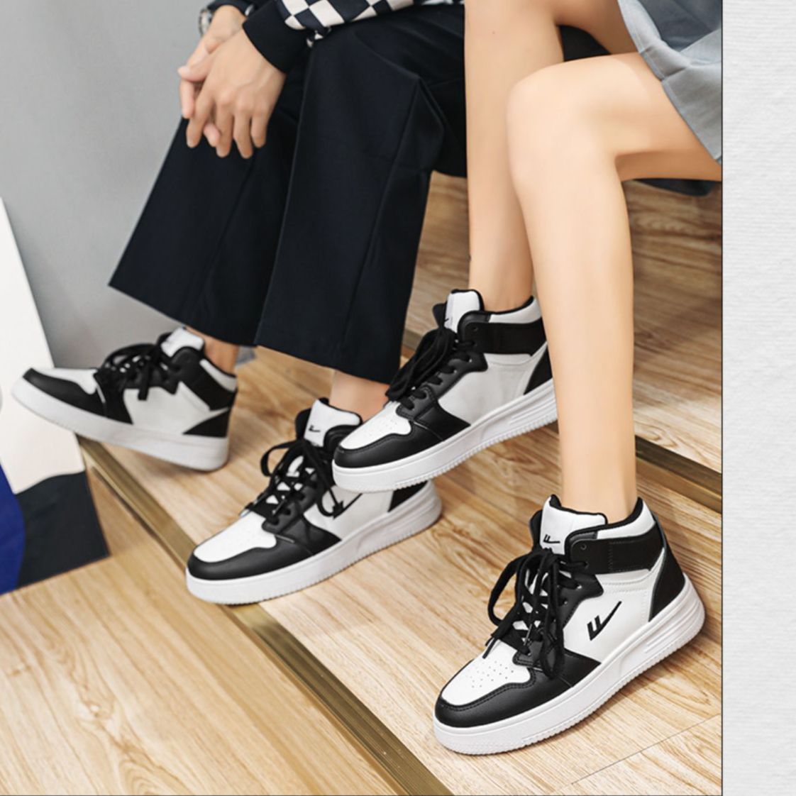 Details for ウォリアーハイカットスニーカー (黒/白) WBN(JS)-047109