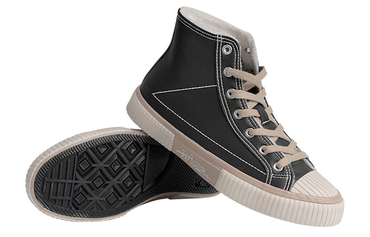Warrior High-Top Sneakers 'Black and White' 圖 3