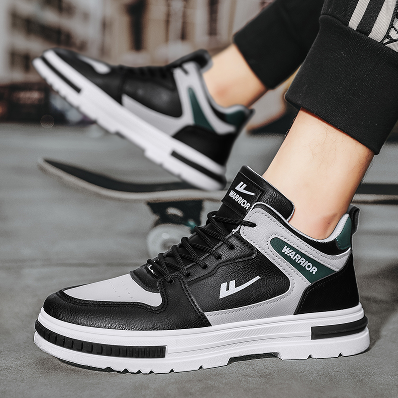 Warrior High-Top Sneakers 'Black Grey Green' 圖 6