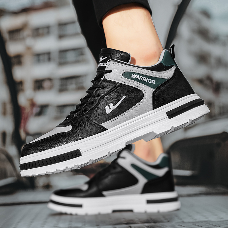 Warrior High-Top Sneakers 'Black Grey Green' 圖 7