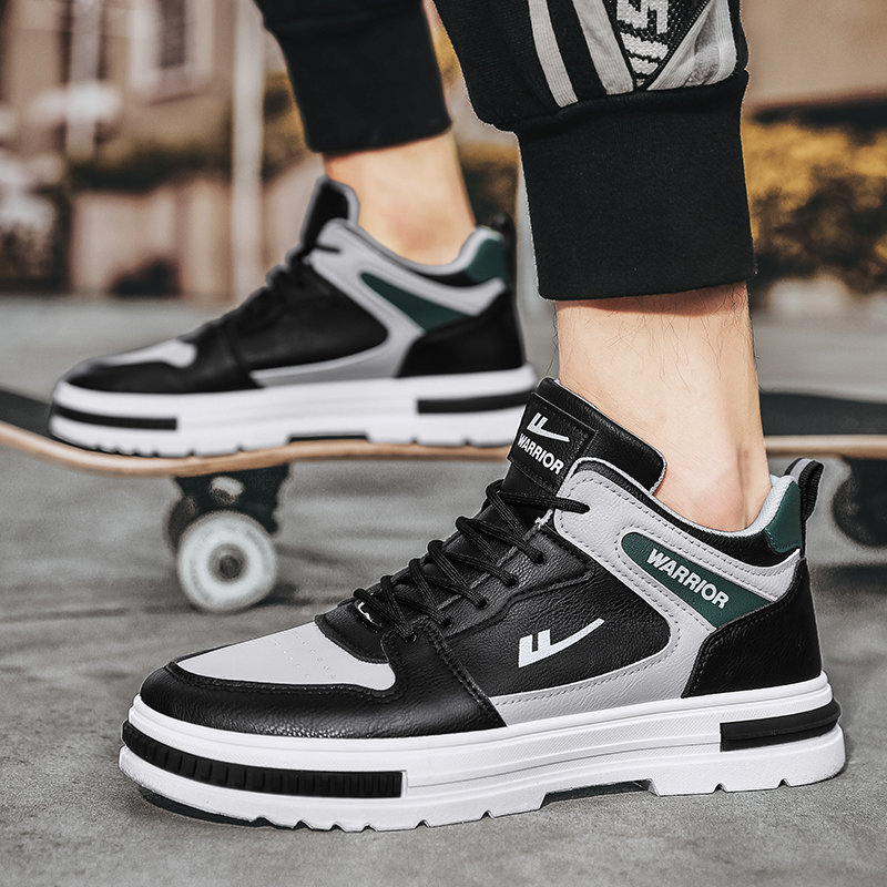 Warrior High-Top Sneakers 'Black Grey Green' 圖 8