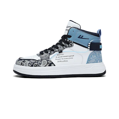 Warrior High 'Cashew Flower Print White Navy Light Blue'