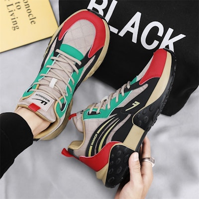 Warrior Tinggi 'Khaki Hitam Merah' WXY-F212C02 Shop Warrior Tinggi 'Khaki Hitam Merah' WXY-F212C02