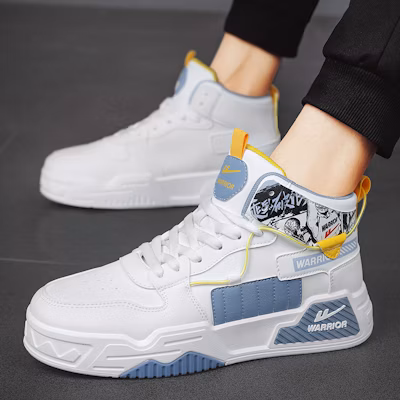 Warrior High-Top 'Blanco Azul Gris Graffiti' WXY-F796C02 3