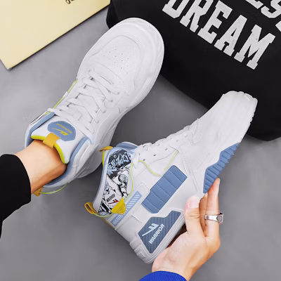 Warrior High-Top 'Blanco Azul Gris Graffiti' WXY-F796C02 Sizing Warrior High-Top 'Blanco Azul Gris Graffiti' WXY-F796C02