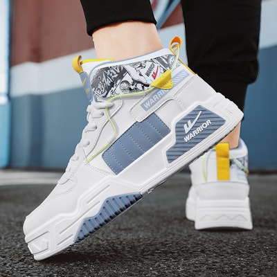 Warrior High-Top 'Blanco Azul Gris Graffiti' WXY-F796C02 Cheap Warrior High-Top 'Blanco Azul Gris Graffiti' WXY-F796C02