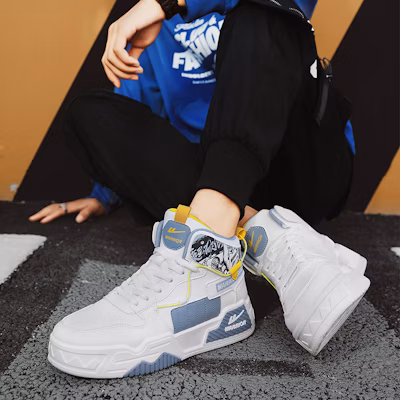 Warrior High-Top 'Blanco Azul Gris Graffiti' WXY-F796C02 2