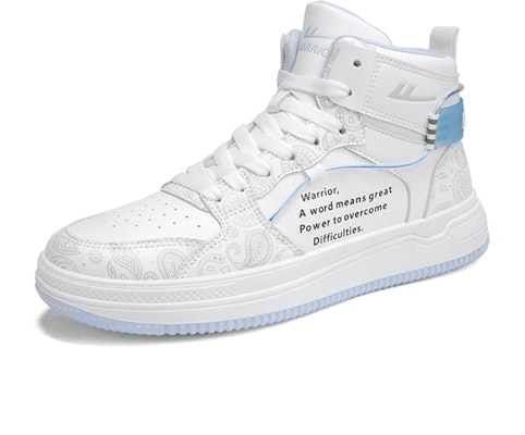 Warrior High-Top Sneaker 'Cashew Flower Print - White Grey Light Blue' WXY-D972C02 Order Warrior High-Top Sneaker 'Cashew Flower Print - White Grey Light Blue' WXY-D972C02
