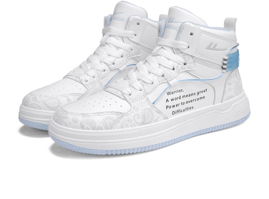Warrior High-Top Sneaker 'Cashew Flower Print - White Grey Light Blue' WXY-D972C02 Lookbook Warrior High-Top Sneaker 'Cashew Flower Print - White Grey Light Blue' WXY-D972C02