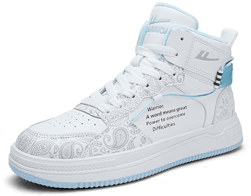 Warrior High-Top Sneaker 'Cashew Flower Print - White Grey Light Blue' WXY-D972C02 Purchase Warrior High-Top Sneaker 'Cashew Flower Print - White Grey Light Blue' WXY-D972C02