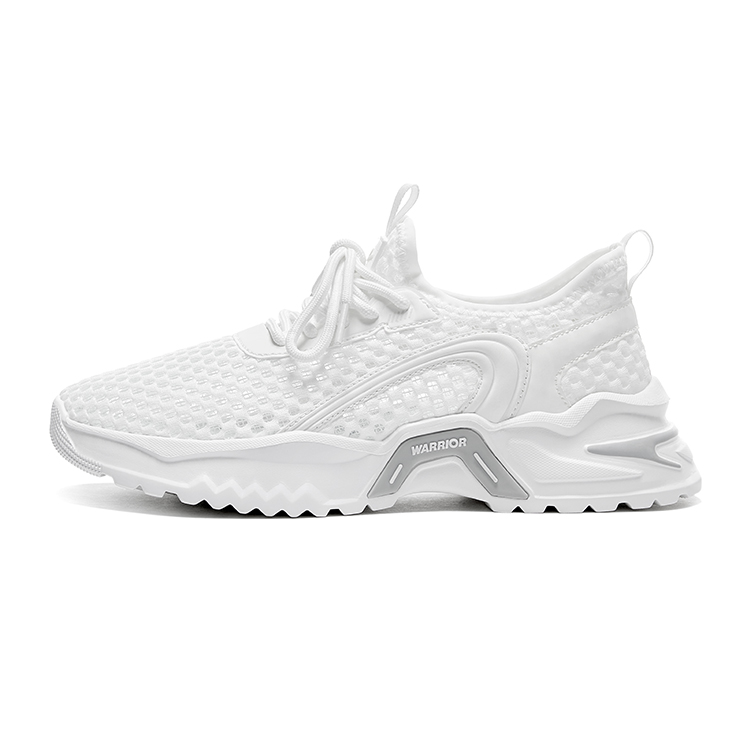 Warrior Lightweight White Casual Running Shoes Men’s Breathable Durable Comfort. WXY(ZA)-3562 White Color