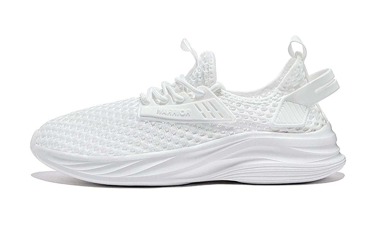 Warrior Low-Top Casual Shoes Beige Breathable Mesh Lightweight Durable WL(AB)-0793 Off-White Color