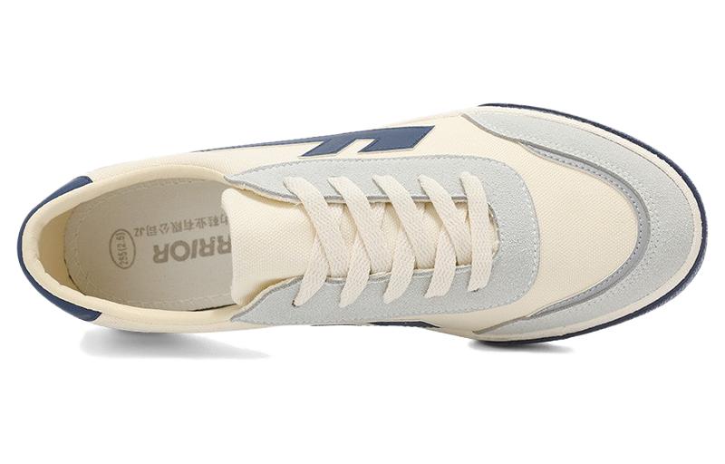 Warrior Low-Top Sneakers 'Beige Dark Blue' 圖 3