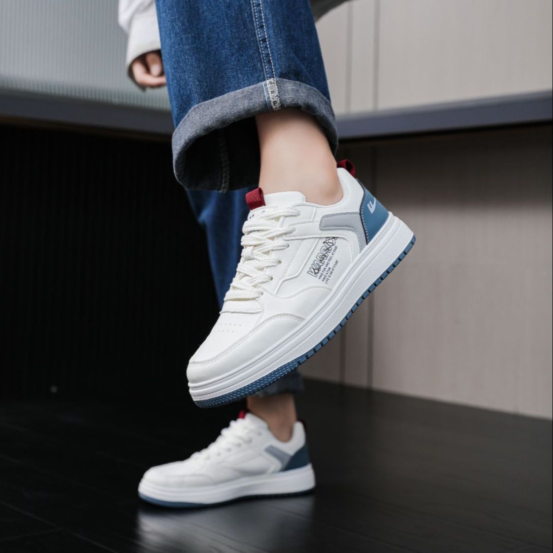 Sizing Warrior Rendah 'Putih Biru Patchwork' WBN(JS)-113801