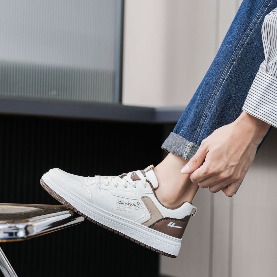 Warrior Low Top 'White Khaki Patchwork' 圖 7