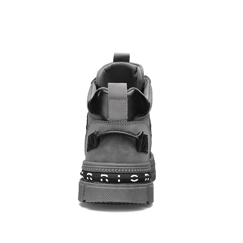 Shop 回力戰士 英倫風 時尚 防滑耐磨減震 短筒至中筒 馬丁靴 男款 灰色