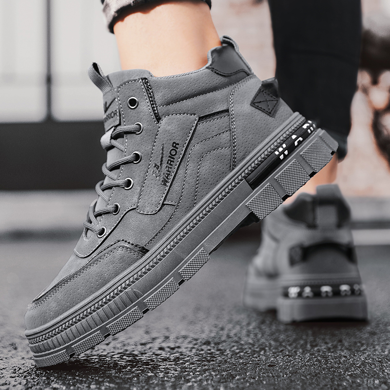 Sizing 回力戰士 英倫風 時尚 防滑耐磨減震 短筒至中筒 馬丁靴 男款 灰色