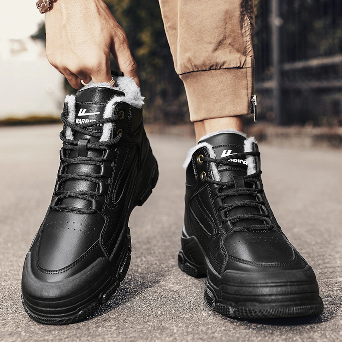 Warrior Martin Boot 'Synthetic Leather Patchwork'