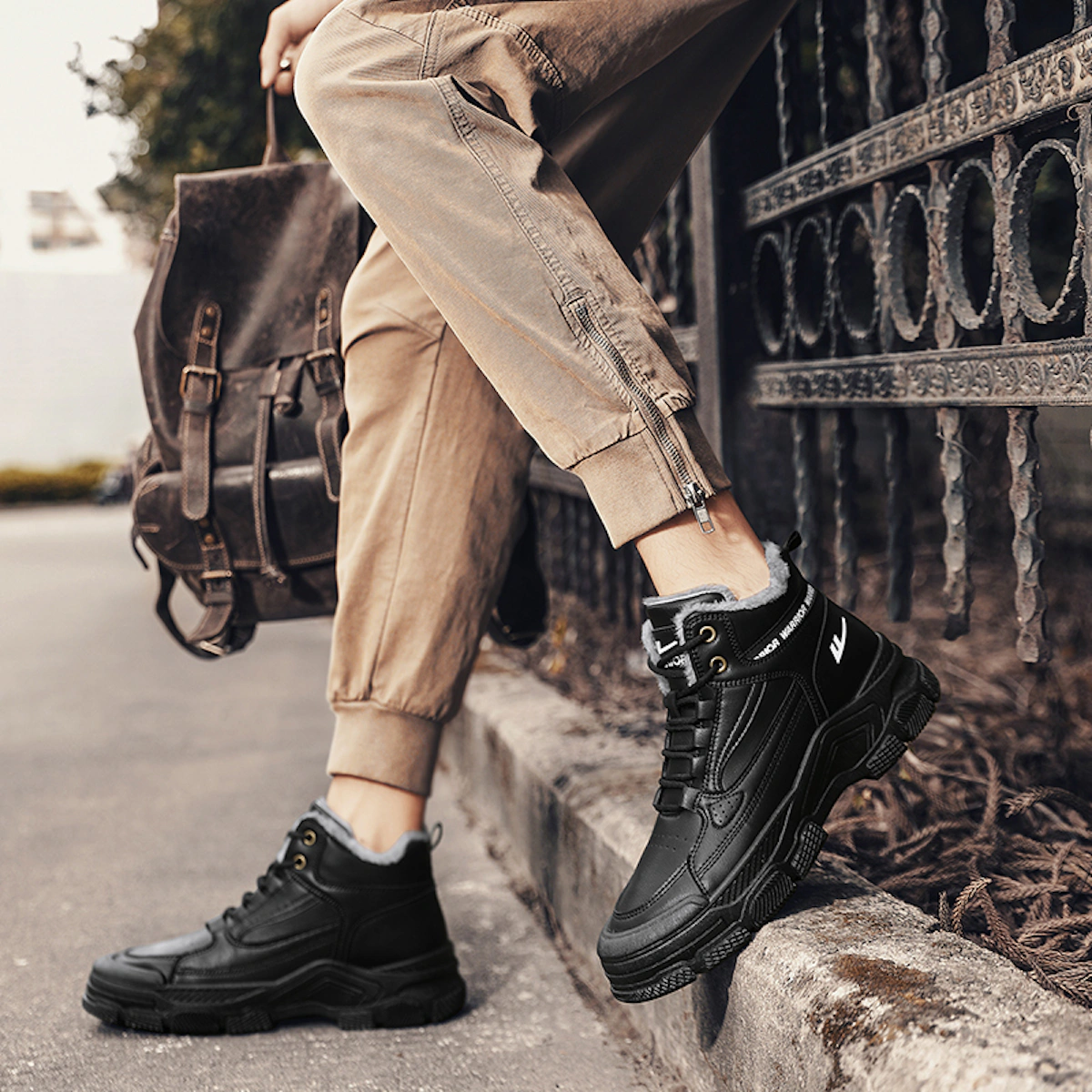 Warrior Martin Boot 'Synthetic Leather Patchwork'