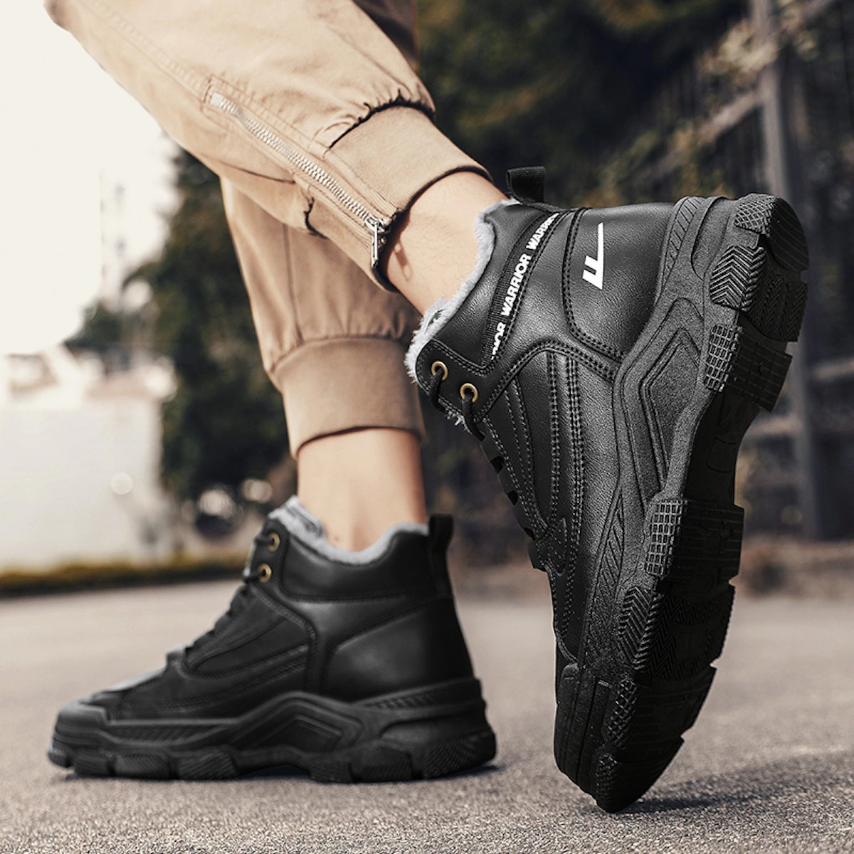 Warrior Martin Boot 'Synthetic Leather Patchwork'