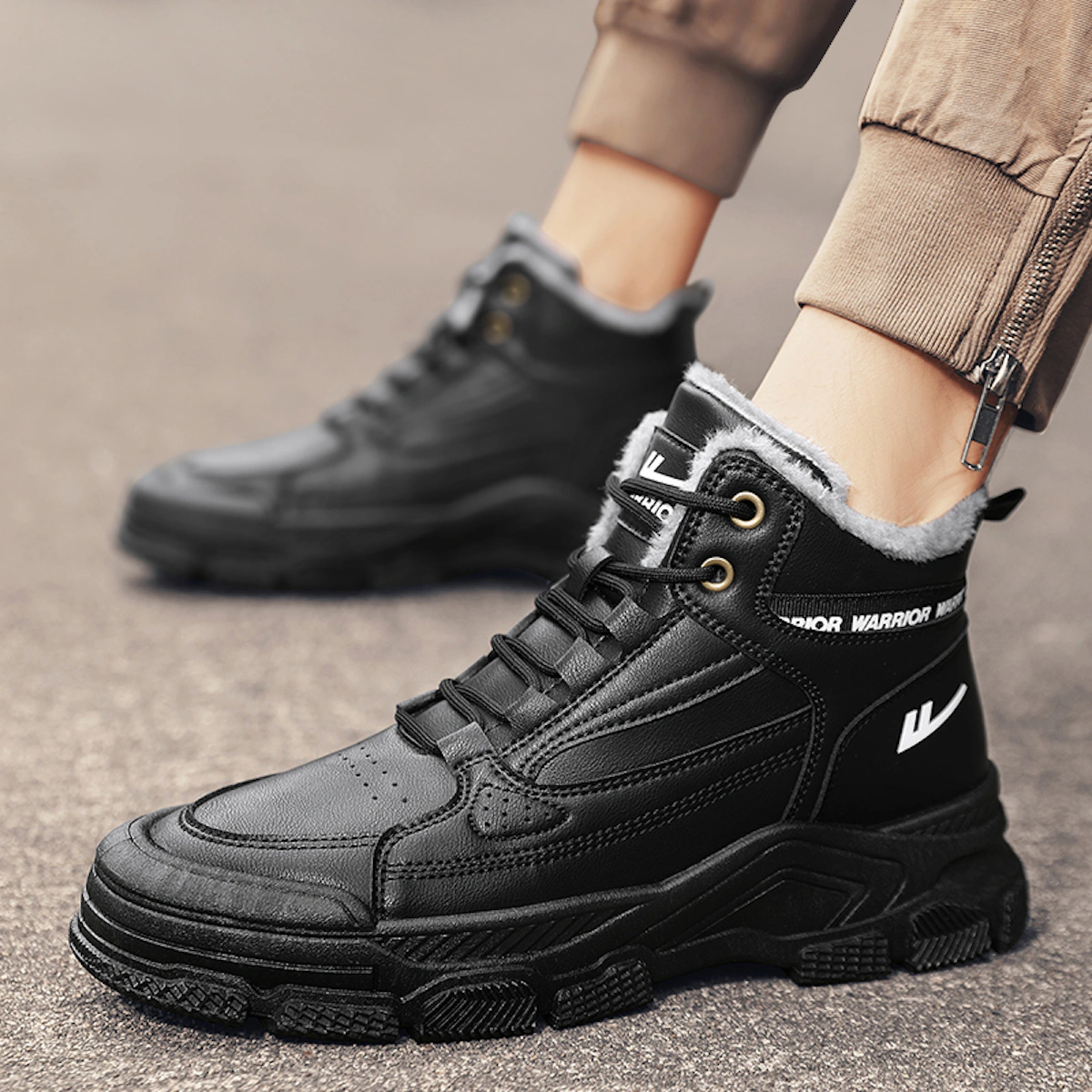 Warrior Martin Boot 'Synthetic Leather Patchwork'