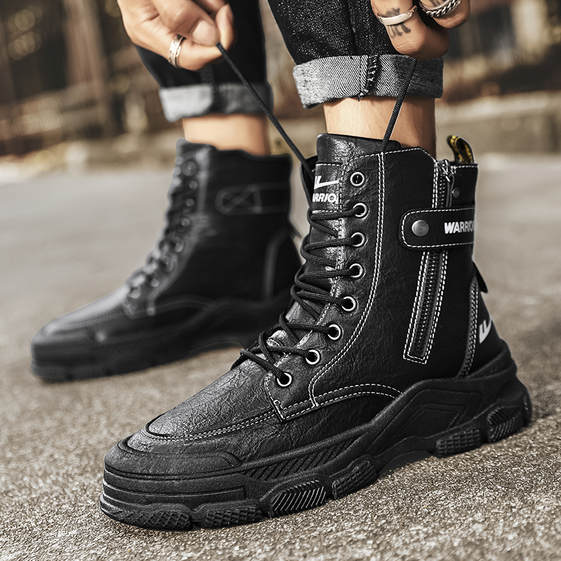Cheap Warrior Martin Boot Mid 'Black' WXP(WZ)-076002