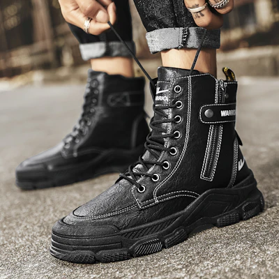Warrior Martin Boot Mid 'Black' WXP(WZ)-076002 Cheap Warrior Martin Boot Mid 'Black' WXP(WZ)-076002