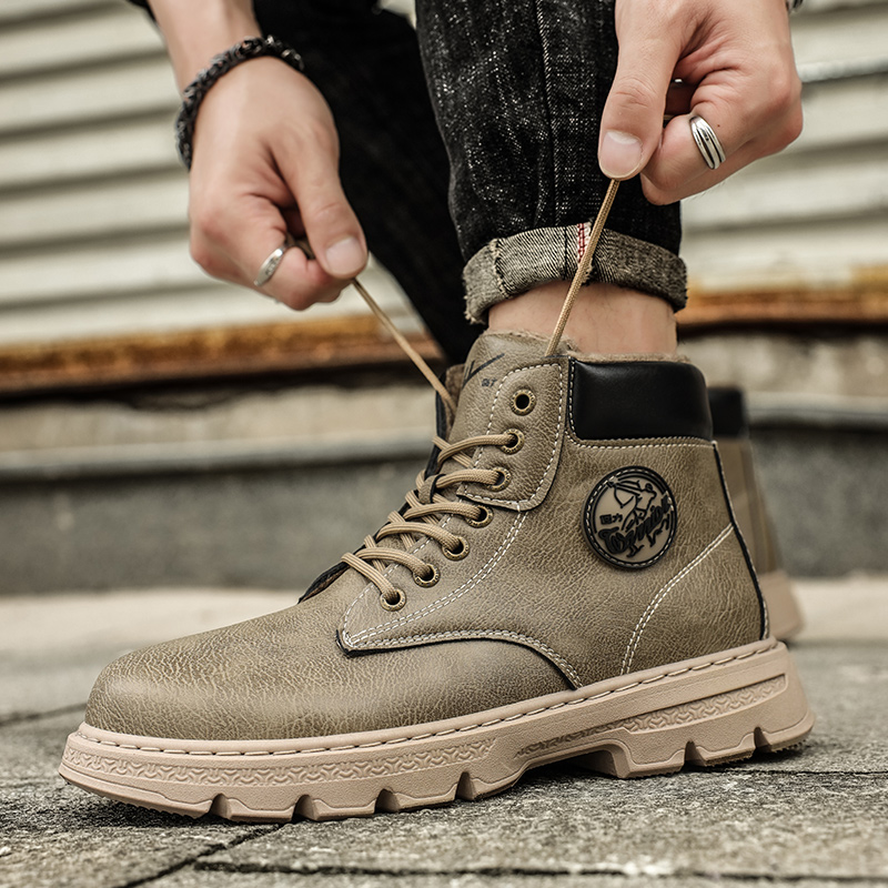 Cheap Warrior Martin Boots 'Khaki Retro Warmth' WXP(WZ)-046701M