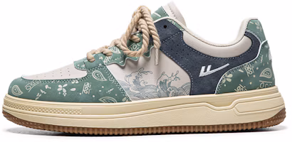 Warrior Paisley Low-Top Casual Sneakers Men’s Beige Green Blue. WXY(S)-1484C04 Warrior Paisley Low-Top Casual Sneakers Men’s Beige Green Blue. WXY(S)-1484C04