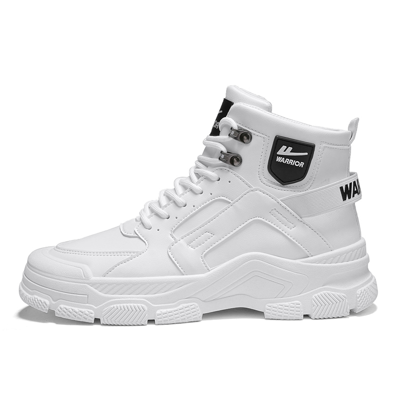Warrior Retro Classic Mid-Cut White Martin Boots for Men WXP(WZ)-082001