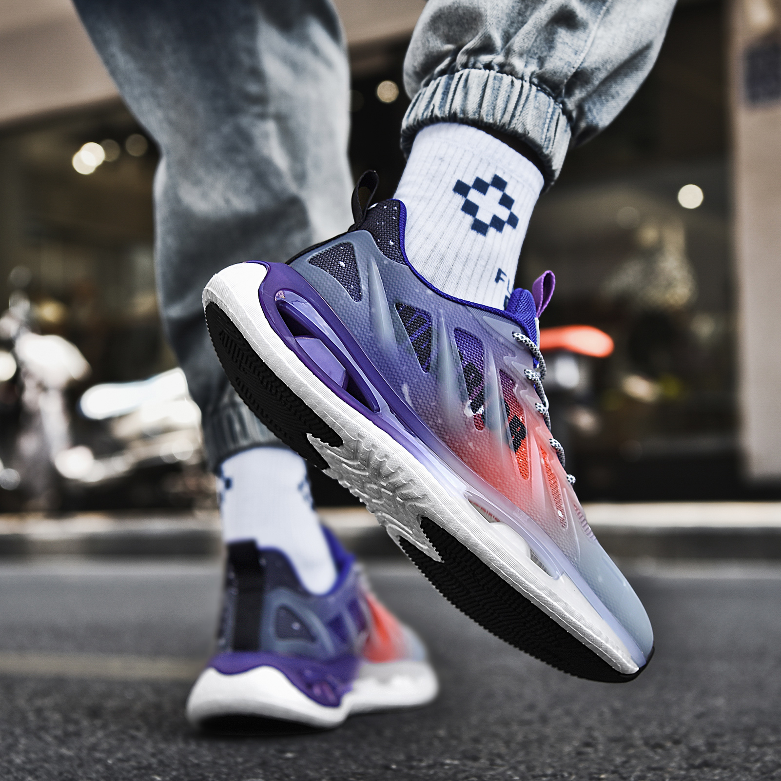 Warrior Running Shoes Low 'Blue Orange Grey' 圖 5